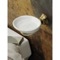 White Wall Mounted Ceramic Soap Dish with Gold Finish Brass Mounting